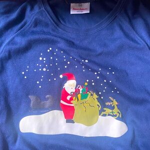 Hanna Andersson Santa PJ Top size 160 Like New